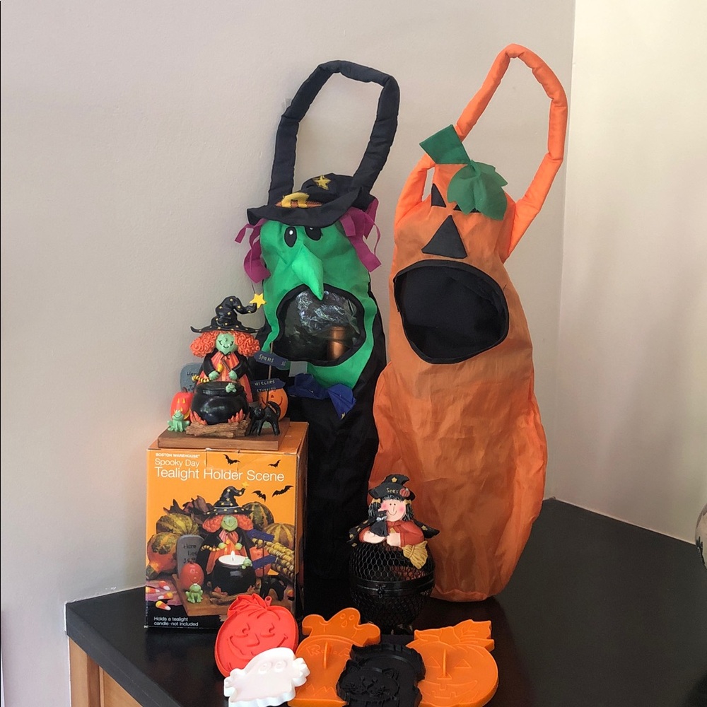 Halloween Candle, Witch Candy Holder, Cookie Cutters, Pumpkin & Witch Treat Bags